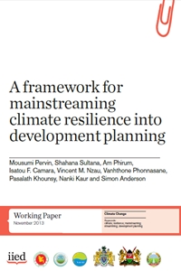 framework for mainstreaming climate