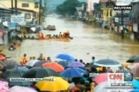 ฟิลิปปินส์ น้ำท่วมหนักครึ่งกรุงจมใต้น้ำ